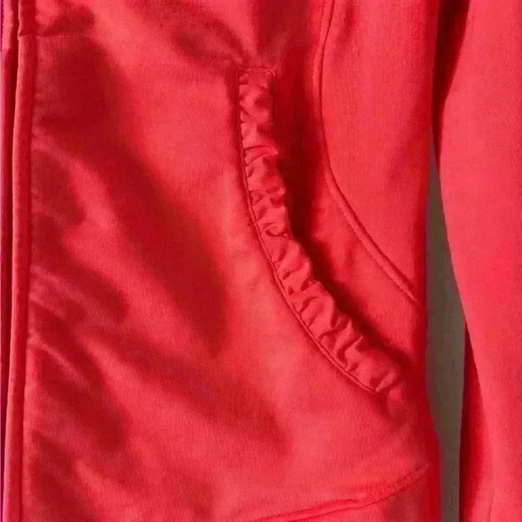 REI Women’s Full Zip Workout Jacket | XS Coral Pink | Hooded with Front Pockets - Picture 3 of 7